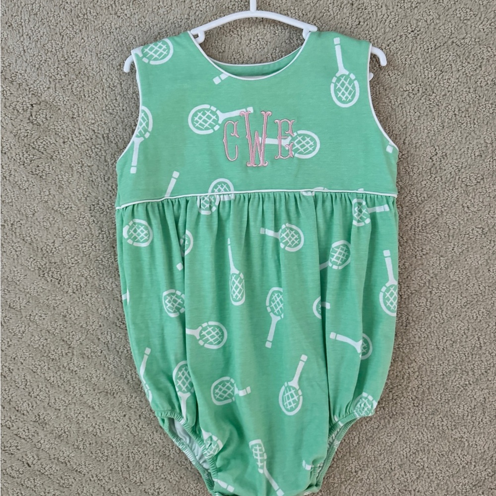 Green Tennis Racket Baby Bubble